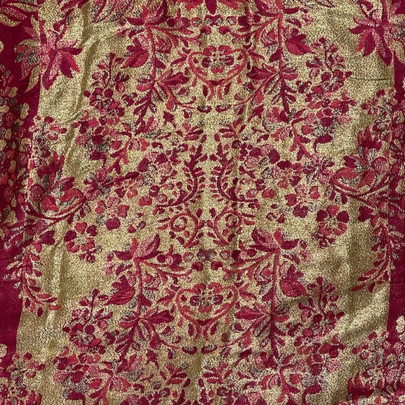 Fuschia and Gold Silk Blend Pashmina Scarf - Picture 1 of 6